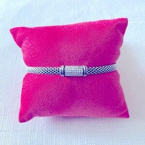 Cubic Zirconia Mesh Sterling Silver Bracelet